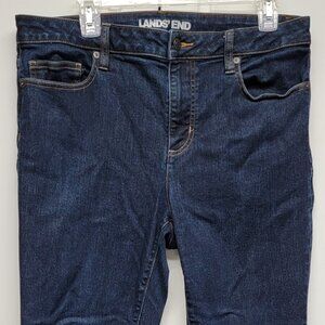 Lands End Women's Mid Rise Straight Jean Size 14 Stretch Gently Worn